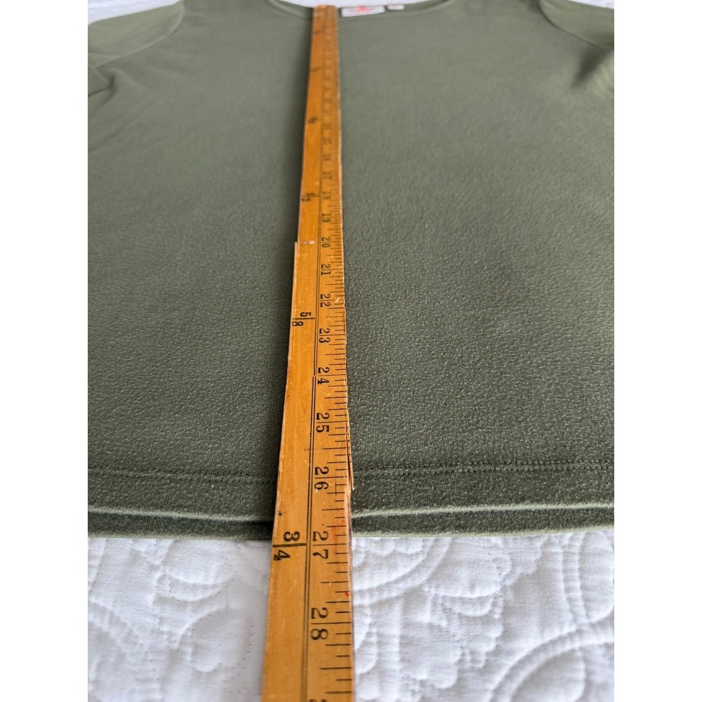 Quacker Factory Women 3X‎ Olive Green Grommet Detail Short Sleeve Knit Top - Picture 5 of 12